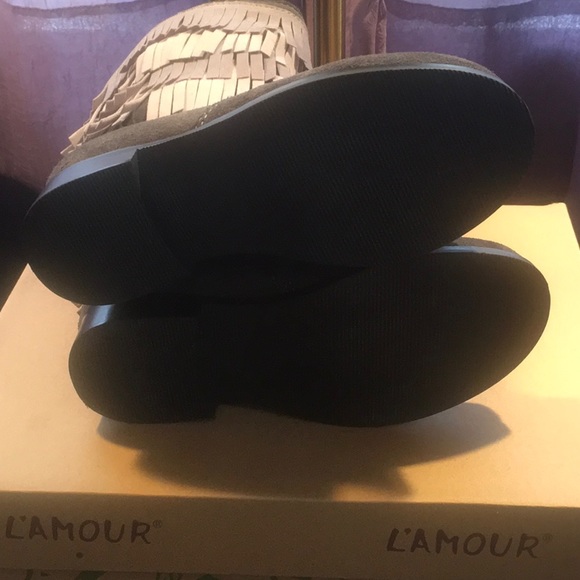 L’Amour Sierra Leather Fringe Tall Boot, Size 10 - Picture 10 of 12